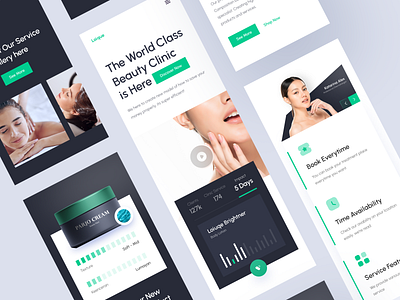 Beauty Care Service Landing Page Responsive Version Exploration beauty clean cosmetic design landing landingpage mobile mobile app mobile version responsive ui uiux ux website