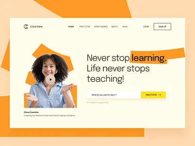 Coursew Education Landing Page course e course e learning ecourse education elearning homepage landing page learning responsive study ui uiux ux web web design website
