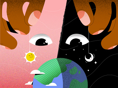 God's Game 2d 2dartwork 2dillustration design earth god graphic design illustration illustrator minimilistic moon space sun universe vector vectorart