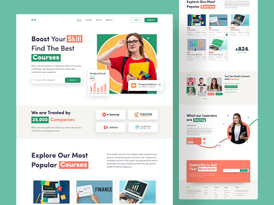 Education E-learning Landing Page best designer courses design dribbble best shot e learning education educational learning educational website elearning website homepage landing page online class online education online learning top designer uiux web web design website website design