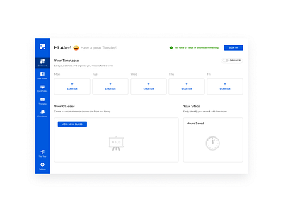 Redesign Mathsplanner Dashboard - Empty state class dashboard design education empty figma panel school state ui