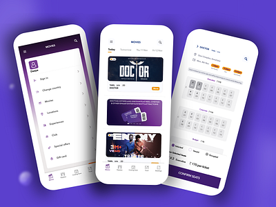 cinema ticket app app cinema ticket app deepa design graphic design hogoco inspire uxd interaction design ui ui design uiux design