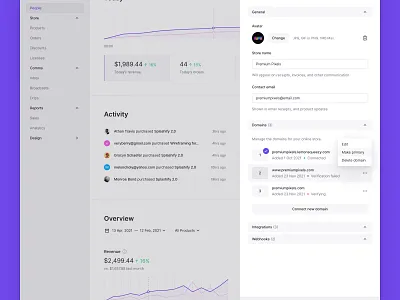 Custom Domains chart clean clean ui domain domains ecommerce ecommerce app ecommerce design ecommerce shop minimal minimalist shopping shopping app stats subdomain ui ux