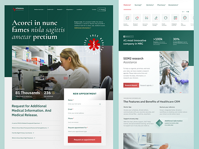 WurzHeal clinic design medical minimal typography ui ux web