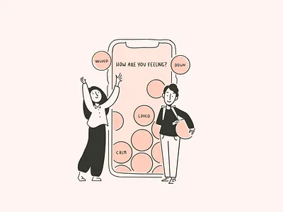 Feelmo Illustrations bird feelings icons illustration message onboarding people product illustrations students video