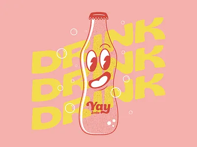 Yay Soda brand branding design illustration lettering logo logotype type typography