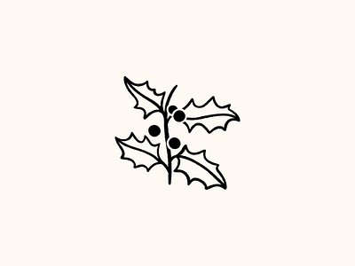 Holly branding brushpen christmas christmasdecoration design happychristmas holly hygge illustration lineart linedrawing logo minimal minimaldesign minimalillustration monochrome procreate retrosupply winter wreath