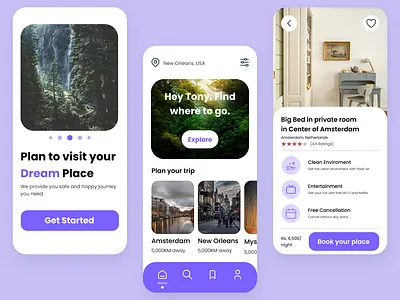 Mobile Design for Travel App app branding design figma illustration ui