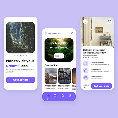 Mobile Design for Travel App app branding design figma illustration ui