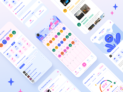 MOODIE - Mood Tracking App app branding design emoji graphic design illustration mood mood tracking ui ux web