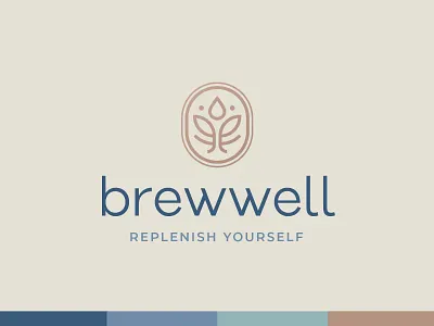 Brewwell beer branding brewery coffee cup earthy gym icon leaf logo minimal modern restaurant studio tea wellness yoga