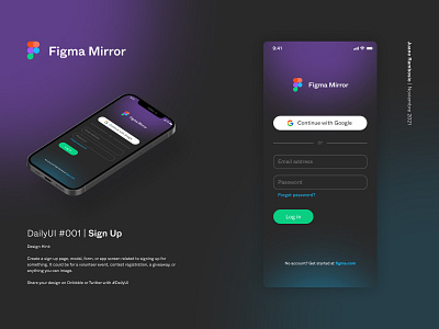DailyUI #001 | Sign Up app dailyui design figma figmamirror signup ui ux wireframe