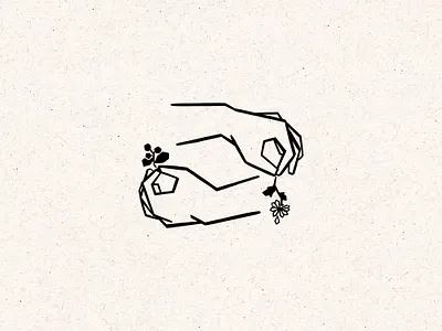 Forage angular branding flatillustration forage foraging freshlypicked handpicked hands hawthornberries lineart lingonberry lino logo minimalillustration procreate retrosupply stoneengraving sustainablebusiness wildflower woodcut