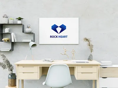 ROCK Heart Logo branding grid heart logo rock vector