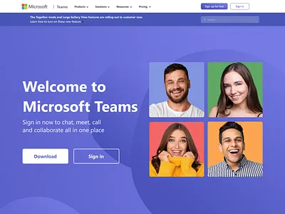Microsoft Team Website Design app branding design figma graphic design icon illustration logo typography ui