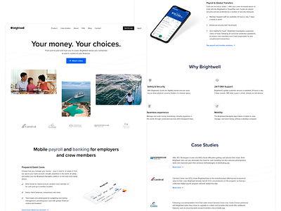 Brightwell landing page concept bank branding design fintech responsive user experience user interface visual web design website