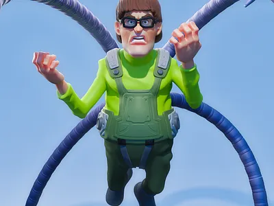 Spider-Man and Friends 3d 3d art 3d modeling b3d illustration render spider man