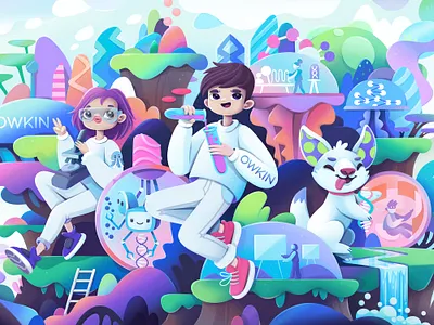 Owkin Pharmacy abstract cartoon character concept design graphic design illustration logo zutto