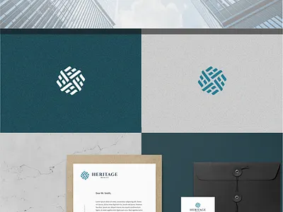 Heritage Realty aesthetic apartements blue branding building business clean design dynapix graphic design h logo heritage hh house logo minimal mortgage property real estate realty