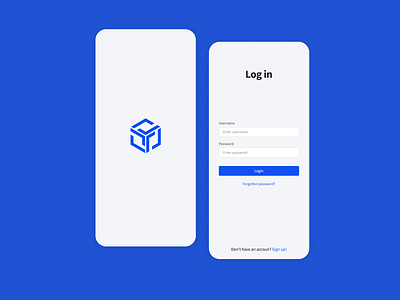 Login Page app design blue design log in login minimal ui ui design