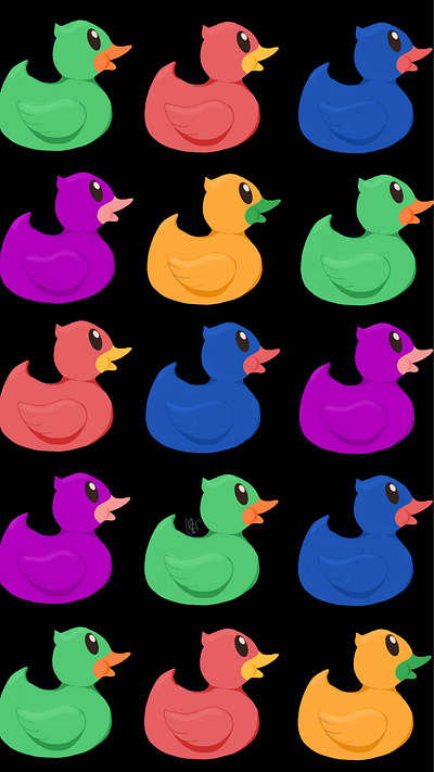 Disco Ducks! bright color ducks illustration pattern pop art