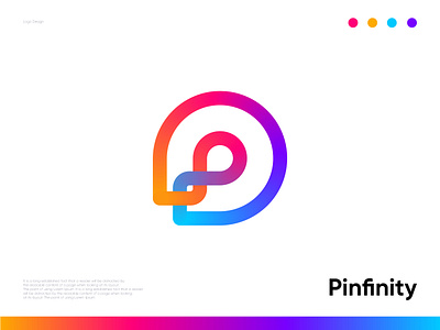 Pinfinity Logo Design | Pin+Infinity Monogram abstract logo app icon brand identity branding connecting gradient logo infinity logo logo design logo designer logo mark loop mark modern logo pin icon software startup symbol technology typography