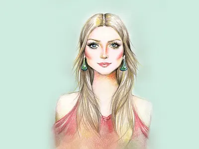 Pencil Art beautiful draw drawing female girl hand draw illustration model pencil pencil colored portrait sketch