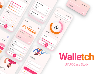 Walltech-Financial Management App app branding color concept design finance financial management app high fidelity illustration inspiration minimal modern ui user experience user interface ux wallet