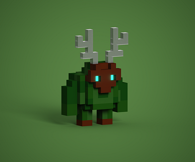 Norsu 3d character nature voxel voxelart