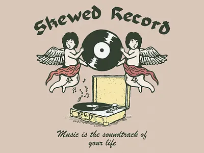 Music is Everything artwork badge design illustration logo record record store vector vintagedesign