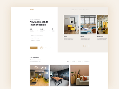 Interior design agency web ui 2022 agency clean design figma home decoration interior interior design landing page minimal mobile product design responsive design saas shakil template trendy design ui ux web design website