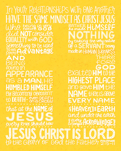 Philippians 2:5-11 - Scripture Passage Cutout bible verse bible verse lettering book of philippians christian art christs humility cross handlettering illustration jesus lettering love story philippians procreate scripture art scripture lettering