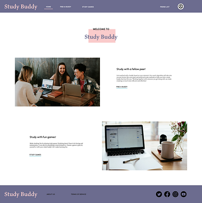 Study Buddy Website design ui ux