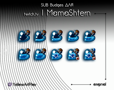 SUB Budges for Streamer - MamaShtern branding design emote icon illustration logo smile twitch смайлы