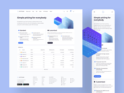 P2P Exchange Pricing Desktop & Mobile adaptive crypto crypto design desktop exchange mobile p2p p2p exchange pricing sticker table