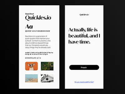 Quickles.io style sheet branding style sheet ui