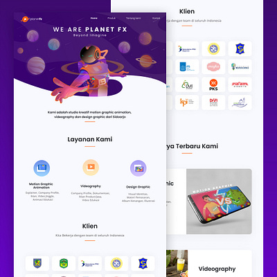 Portofolio - Planet FX Project ai app design figmadesign futurewebsite illustration landingpage planet ui ux webplanet webspace