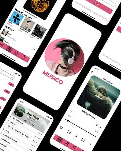 MUSICO - MUSIC APP app design ui ux