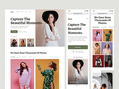 StudioGraph - Studio Photography Responsive Web design landingpage photograph photography responsive ui ui ux uidesign uiux uiweb web webdesign webresponsive