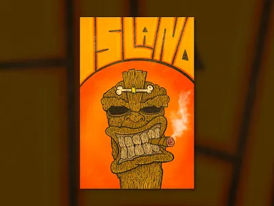 Tiki Man beach bright cigar color design fun illustration orange quick sun sunshine tiki type