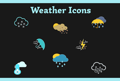 The Weather Icons art branding design flat graphic design icon illustration illustrator logo minimal typography ui ux vector
