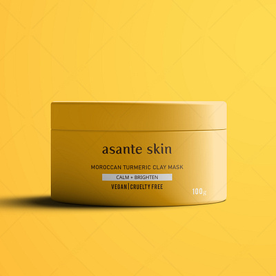 Asante Skincare Mask Jar Design asante skincare beauty brighten can care clay mask cosmetics cream cruelty illustration jar jar mockup label makeup mask packaging product skin skincare vegan