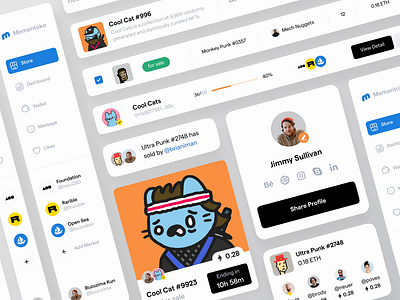 Interface Elements Light & Dark Mode animation card card design clean darkmode dashboard element graphic design lightmode motion graphics navbar profile startup transition ui ui element ux