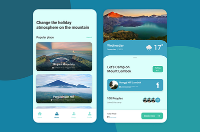 Camp Place beautiful branding camp concept design enjoy graphic design hill holiday illustration inspiration modern mountain place simple ui uiux view