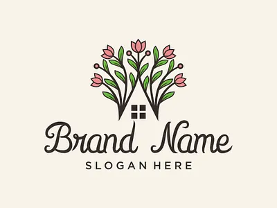 Flower home logo flower hause home logo nature