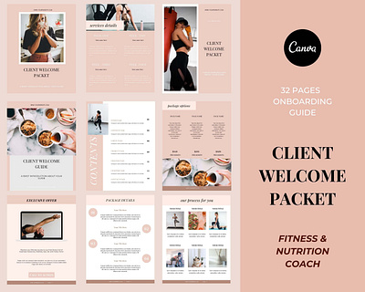 Client Welcome Packet Template for Coaches canva fitness canvatemplates client welcome template coachingclient ebook template fitness template fitnessebook newclient nutrition ebook nutritiontemplate onboardingtemplate pricing guide proposaltemplate welcomepacket