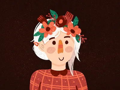 Portrait Illustration character digital art flowers girl illustration illustrator portrait procreate