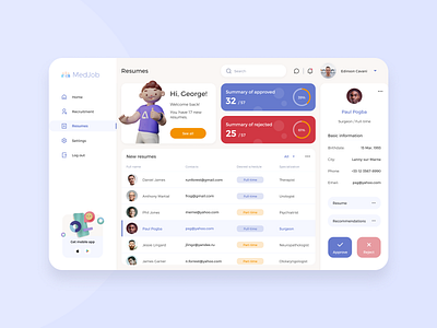 MedJob - Hiring platform for healthcare workers appdesign design figma healthapp medicalapp mobileapp ui uidesign ux uxdesign webapp webplatform