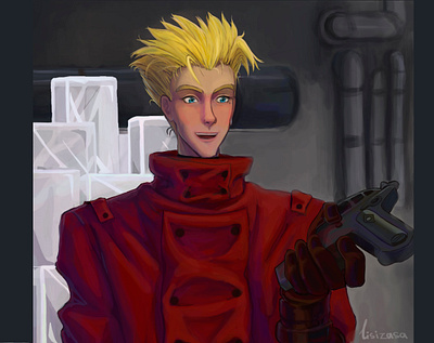 Vash The Stampede Fanart anime character digital art fanart illustration portrait