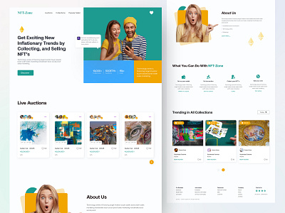 NFT Landing Page art crypto cryptoart cryptocurrency design ethereum landing landing page landingpage marketplace nft nfts painting token ui ux web web design webdesign website